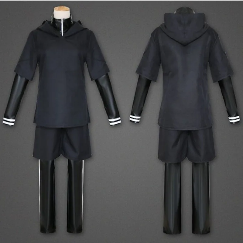 

Japanese Anime Tokyo Ghoul Cosplay Costumes Kaneki Ken Cosplay Costumes Hoodie Jackets Black Fight Uniform Full Set With