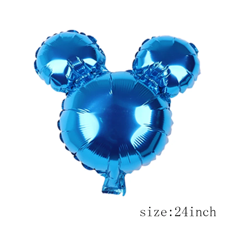 blue 1 шт 24 дюйма Микки и Минни Маус, комплект из фольгированные шары День рождения украшения disney baby shower вечерние поставки с героем мультика Минни mylar игрушка - Цвет: blue