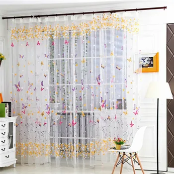 

Morden Tulle Butterfly Curtain Voile Roman Bedroom Living Room Curtains Fashion Door Window Screening Valances sheer New Product