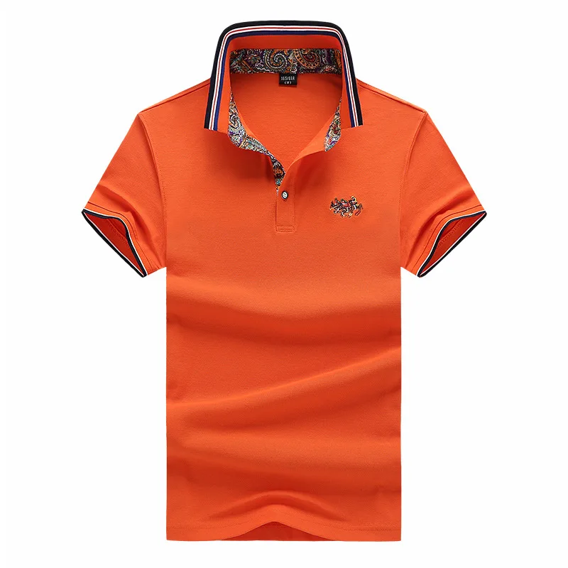 Летняя новая стильная мужская рубашка поло с отложным воротником из чистого хлопка с вышивкой в японском стиле, популярная брендовая рубашка поло с короткими рукавами, большой размер Ca
