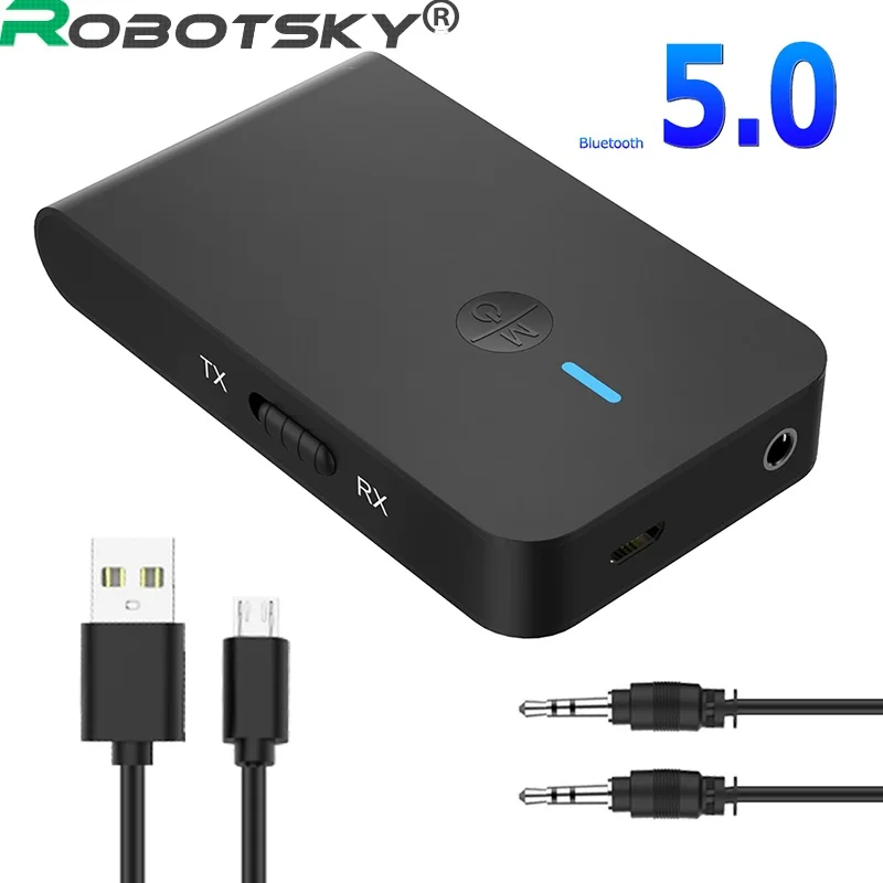 2 in 1 High Speed Wireless Bluetooth 5 0 Transmitter Receiver APTX Audio Adapter 3 5MM Aux Jack For Car TV Computer Headphone