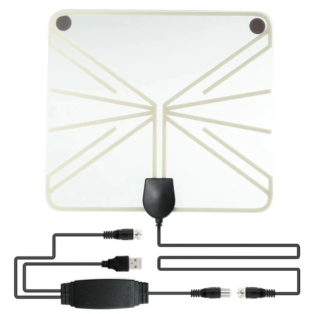 Antena hotTV 4K, 8K, 25DB, alta ganancia, HD, DTV Box, enchufe Digital de  la UE, amplificador de 5000 millas, antena interior activa, receptor de TV  de diseño plano - AliExpress