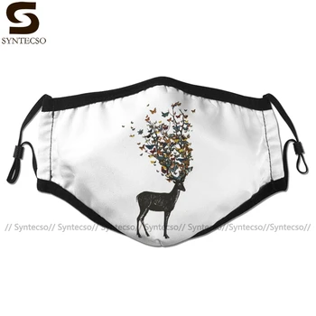 

Butterfly Mouth Face Mask Wild Nature Facial Mask Kawai Cool with 2 Filters for Adult