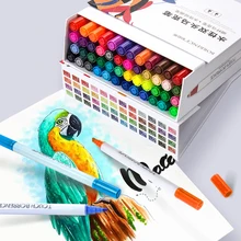 60 цветов маркер для рисования набор Borrence двуглавый жидкостные Чернила Кисть для эскиза профессиональный Крытый/здание/Дизайн Живопись поставки
