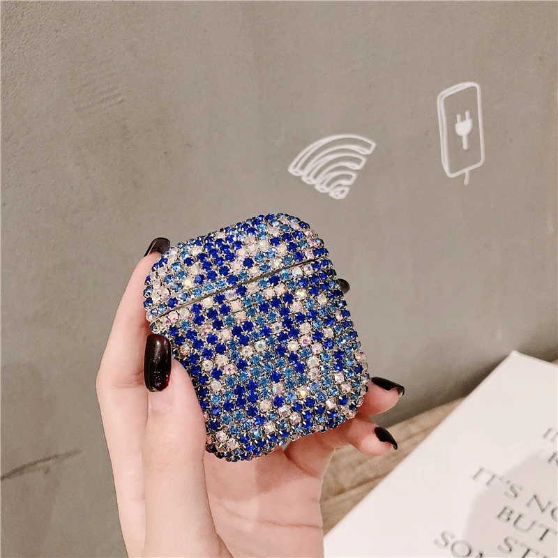 Роскошный 3D Bling Diamond беспроводной Bluetooth чехол для наушников для Airpods 2 1 Блестящий цветной Жесткий Чехол для зарядки наушников - Цвет: 2