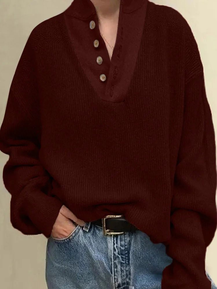 5xl Женские топы и блузки размера плюс Зимняя мода кнопка сексуальный v-образный вырез большой размер рубашка сплошной длинный рукав Топ, рубашка Mujer