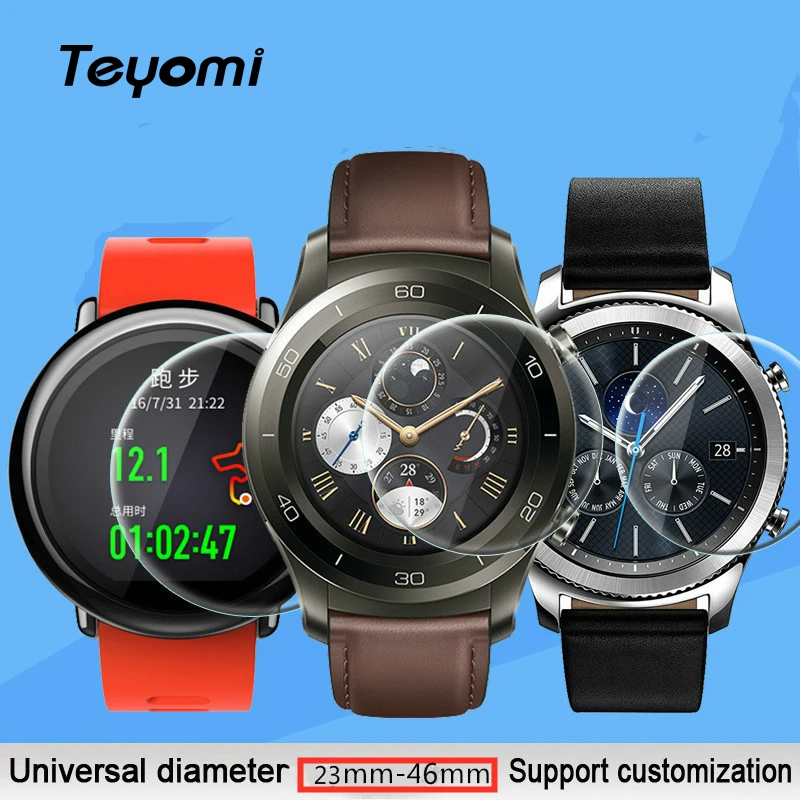 

9H Anti-scratch Tempered Glass for Samsung Galaxy Sony LG MOTO Watch 23-46mm Screen Protector Protective Glass Film Dropshipping