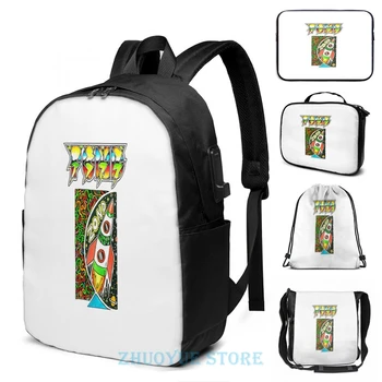 

Funny Graphic print Pond Print Zond USB Charge Backpack men School bags Women bag Travel laptop bag