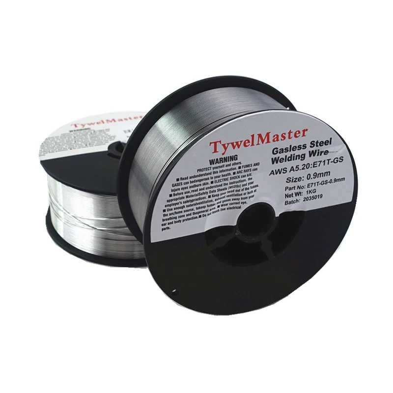 Alambre de soldadura sin gas de acero al carbono, núcleo de fundente, autoprotector, 0,8mm, 0,9mm