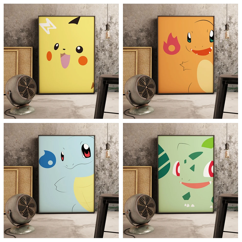 Dibujos Animados Pikachu De Anime Japones De Calidad Arte De Pared