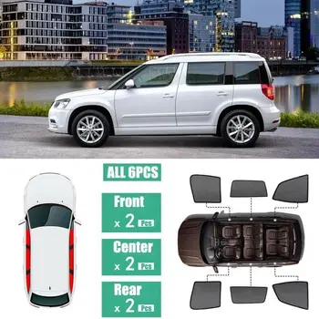 

For Skoda Yeti 6Pcs Windows Sunshade UV Ray Protector Mesh Block Privacy Visor