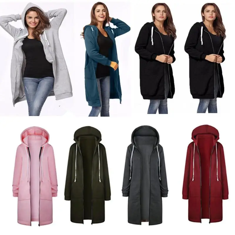 VICABO Womens Jacket Hooded Clothes Women Mid-length Hoodies 5XL Winter Jackets and Coats Warm Zip Up Ladies Overcoat | Женская одежда
