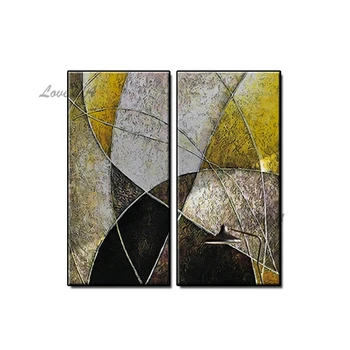 

2PCS As 1 Large Size Hand Painted Abstract Oil Painting on Canvas Abstract Wall Picture Living Room Bedroom Home Wall Art Decor