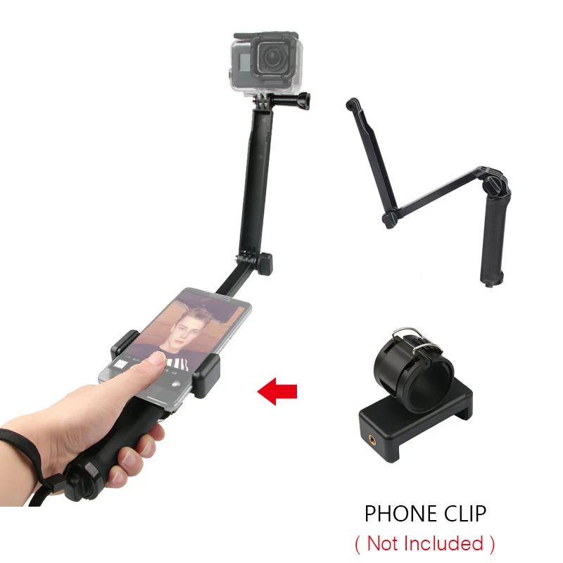 3 сторонний водонепроницаемый монопод селфи палка штатив подставка для GoPro Hero 7 6 5
