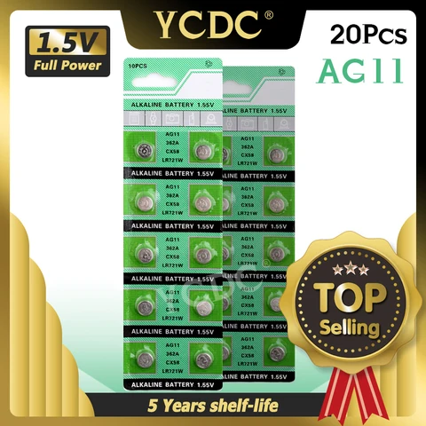 LR721 362 AG11 Button Battery SR721 162 Cell Coin Alkaline Batteries 1.55V For Watch Toys Remote