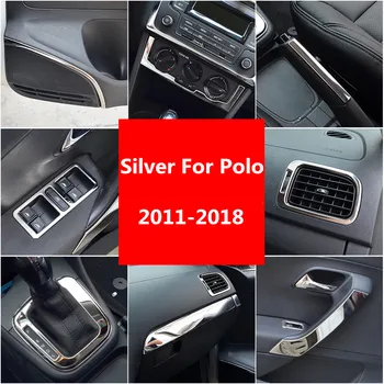 

Silver Car Gear Window Control Panel Cover Outlets Moulding Trim for Volkswagen Polo 2011 2012 2013 2014 2015 2016 2017 2018