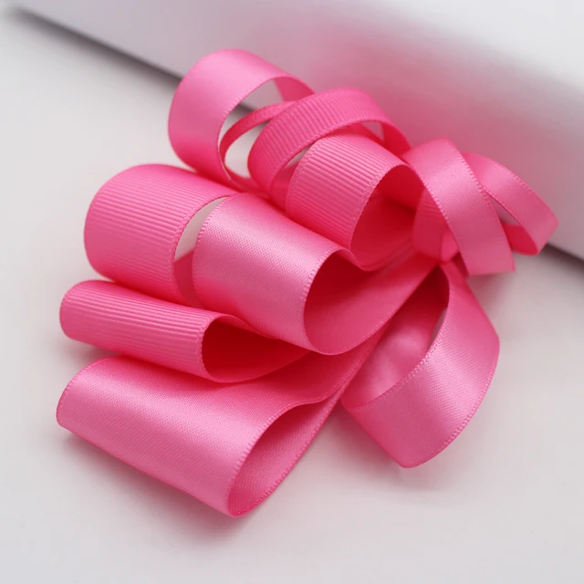 5 Meter/Lot Hot Pink Satin Ribbon Polyester Tapes Grosgrain Ribbon