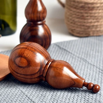 

Elegant Style Natural Jujube Gourd Shape Toothpick Dispenser Holder Wooden Jar Cotton Swab Holder Decorative Toothpick Holder