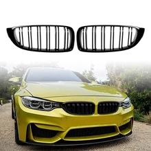 Bright Black Front Kidney Grille Slat M4 Style Grill for BMW F32 F33 F36 F80 F82 2013-2018 Cabriolet Coupe 425i 430i 440i 435i