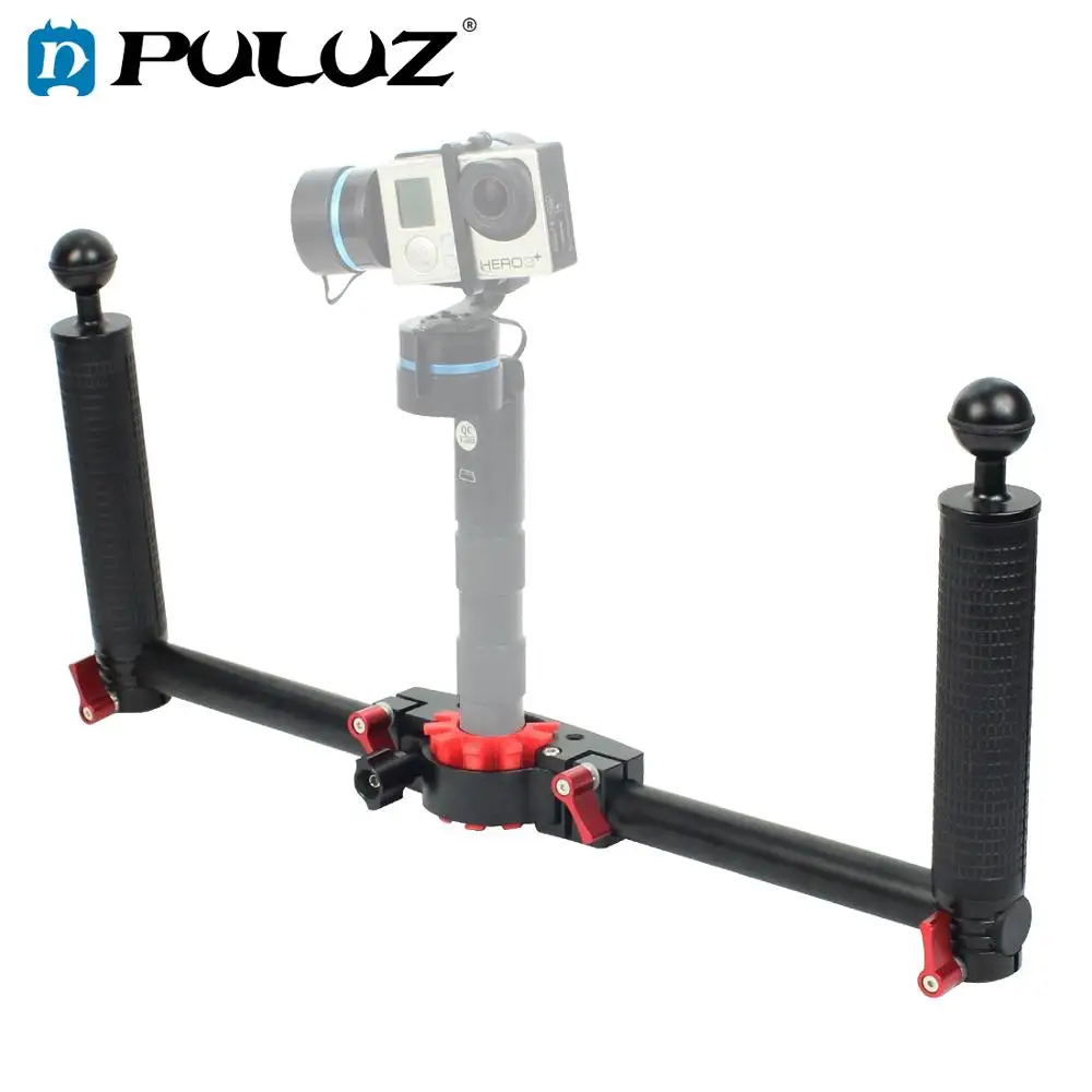 

PULUZ Dual Handheld Grip Aluminum Alloy Stabilizer for DJI RONIN-S / MOZA / Zhi Yun / FeiyuTech Gimbal Phone Gimbal Accessories