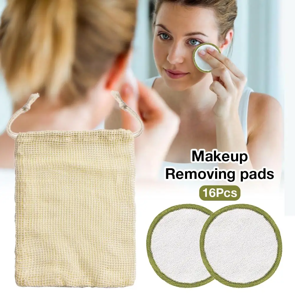 Новые бамбуковые многоразовые подушечки из органического хлопка для снятия макияжа моющиеся очищающие микрофибры для лица для снятия макияжа или чувствительной кожи 30P