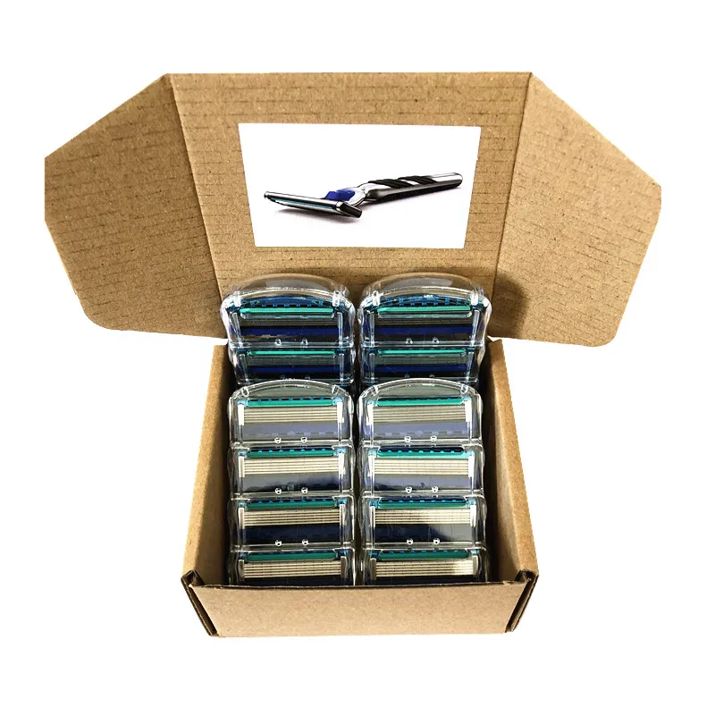 Custom Packaging 16PCS Gillette Fusion Men Razor Blades Replacement Blade 5 Layers Men Face Care Straight 4