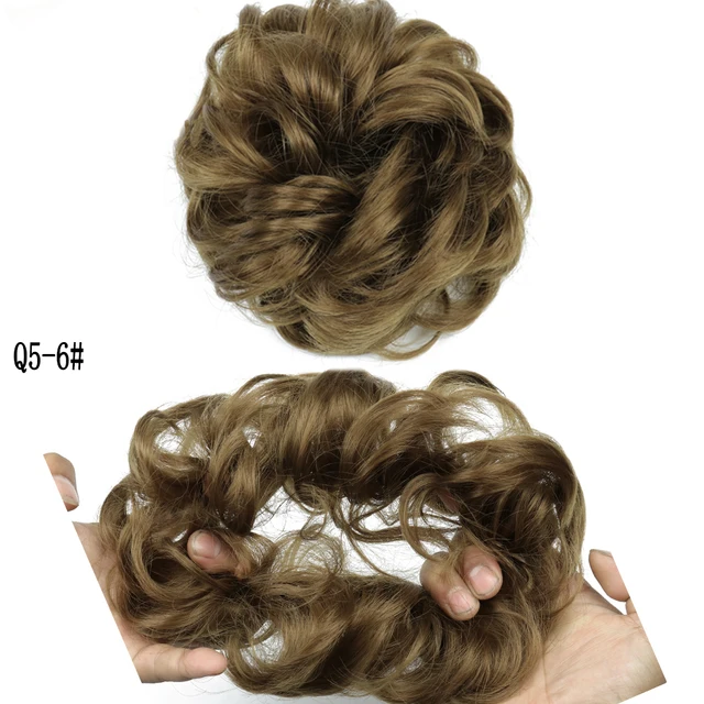 MERISIHAIRHair Extensions Wavy Curly Messy Hair Bun Extensions Donut Hair Chignons Hair Piece Wig Hairpiece headwear rings ring 6