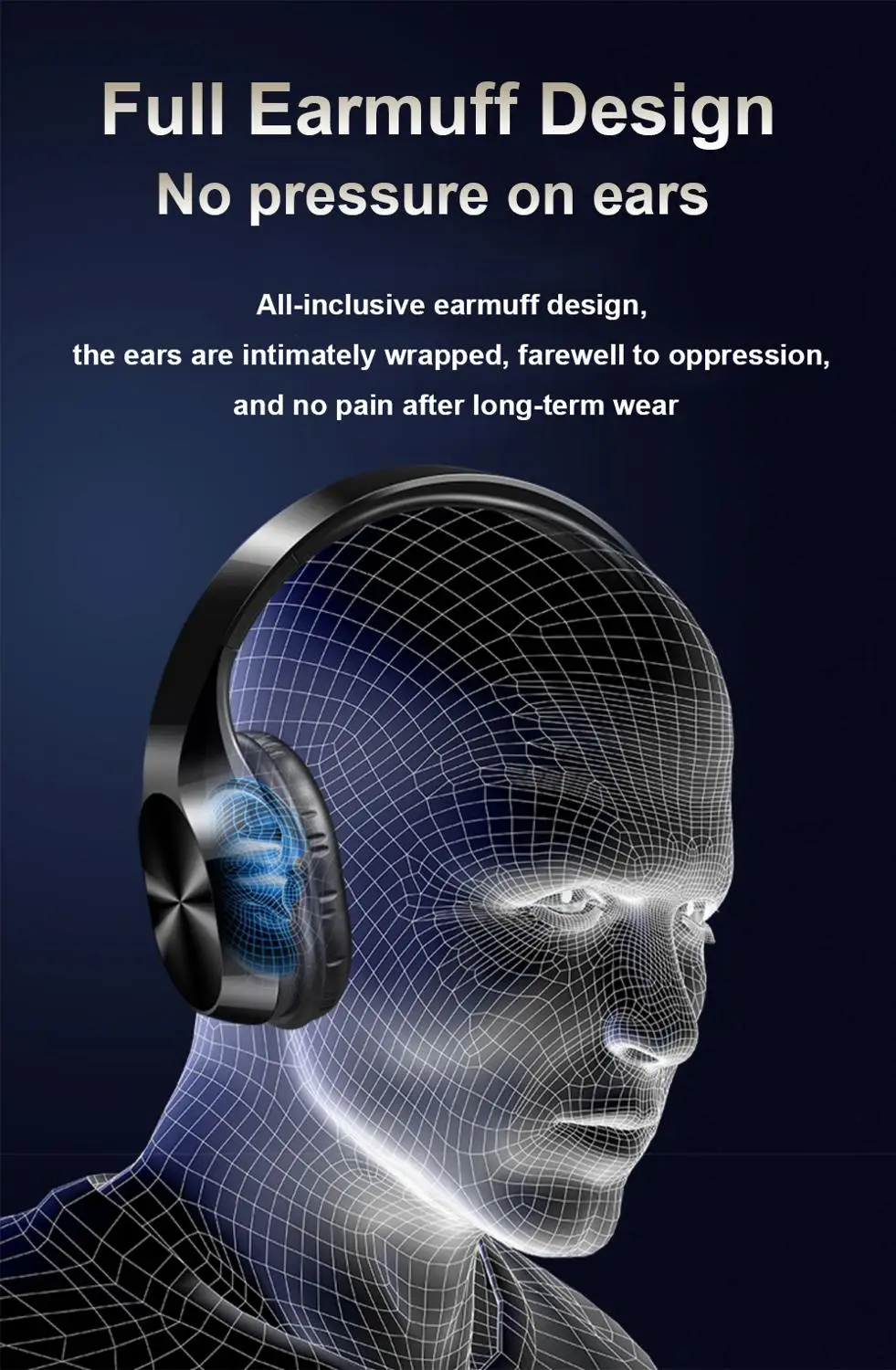 Bluetooth Wireless Earphone Foldable Wireless Headphone Stereo Sound Wired Earbuds Gaming Headsets With Microphone For PC Laptop