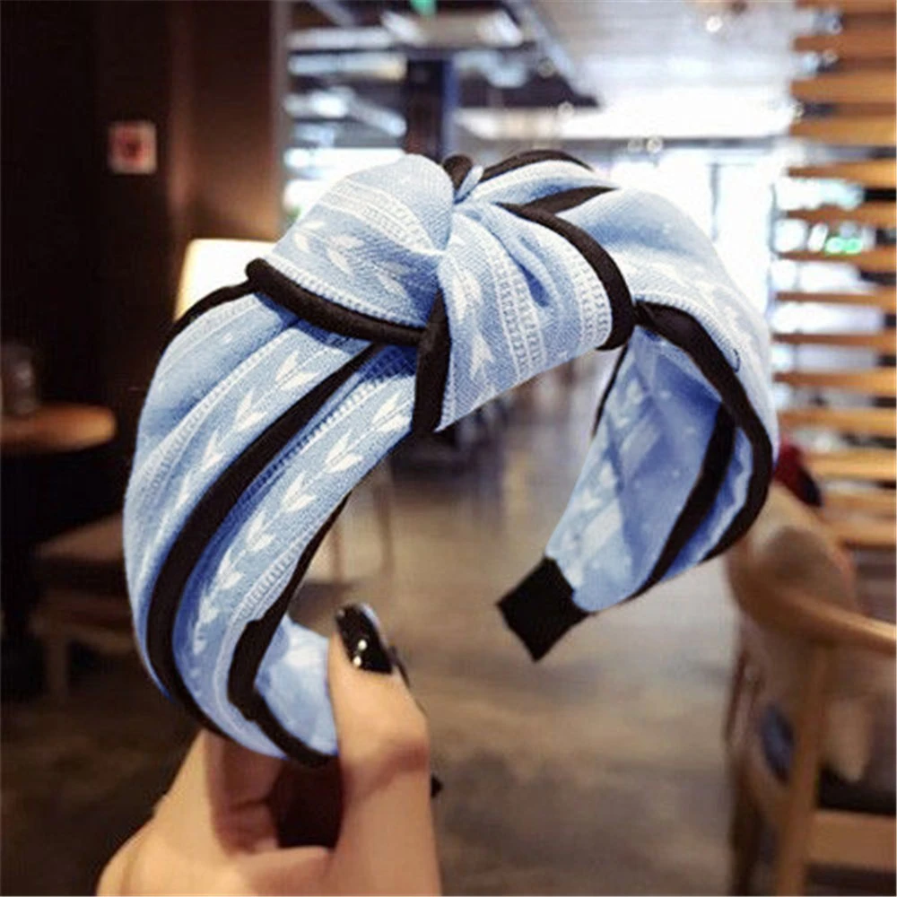 New Arrival Hair Knotted Top Knot Hair Bow Headband Elastic Hairband Hair Accessories Women Flower Hair Band Girls 1111