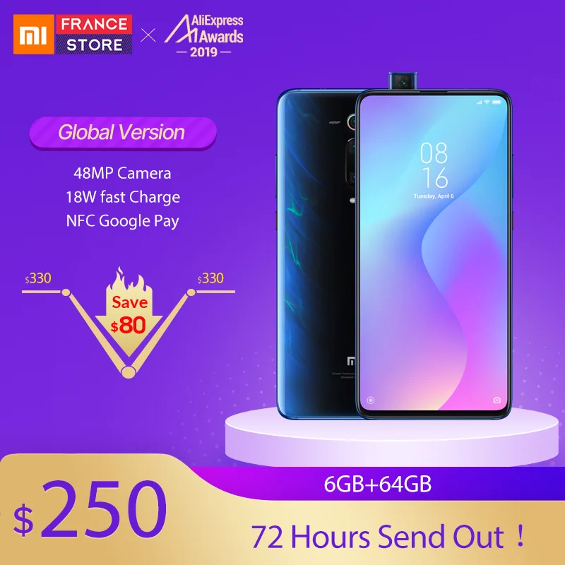 Xiaomi Mi 9 T 64GB Глобальная версия телефон смартфон Redmi K20 6GB Snapdragon 730 Восьмиядерный