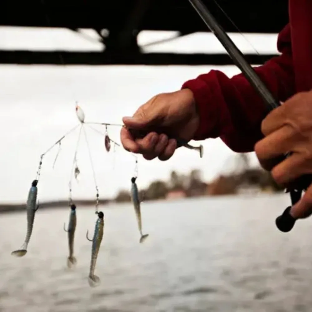 Multi-fish hook castable umbrella rig 5 arm Alabama umbrella head fishing boat bait fishing bait and snap rotation 30S16 (14)