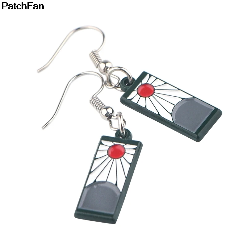 12 пар/лот Patchfan Kimetsu без Yaiba серьги с шармом, подвеской эмаль цинковый материал вечерние пользу для женщин сувенир подарок ювелирные изделия A2639