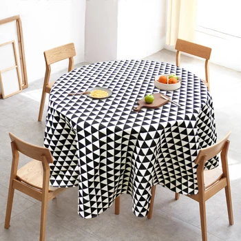 

Cotton and Linen Round Tablecloth Romantic Flower Printing Tablecloth Outdoor Mat Decoration Wedding Apparel