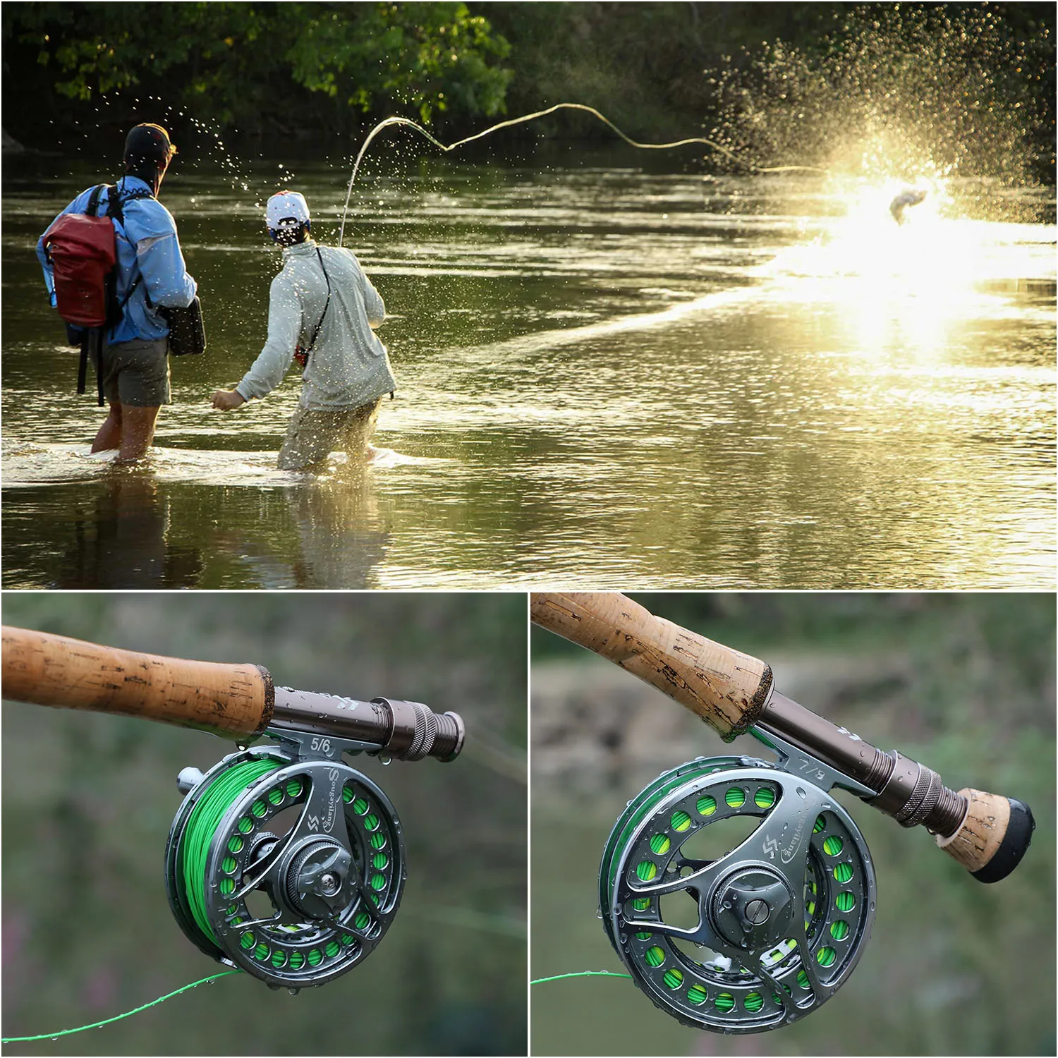 Sougayilang Fly Fishing Reel 2+1 BB #5/6 #7/8 Fishing Reel with CNC-Machined  Aluminum Alloy Body Fly Reels Fishing Tackle