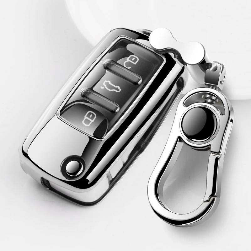 Portachiavi con custodia completa per chiave a distanza per auto in TPU per Volkswagen VW Bora POLO GOLF TIGUAN Passat Jetta Beetle Skoda portachiavi - Hcca2f1ea9f3746839fe2a6ee98ad5b00q