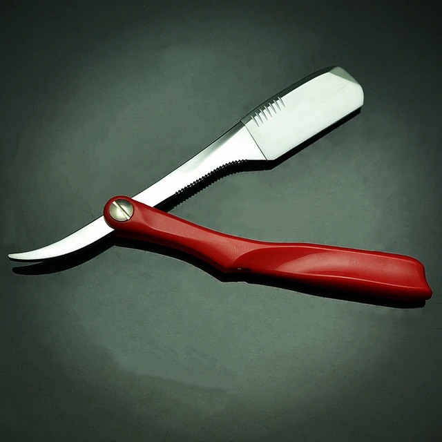 Plastic Handle Barber Blade Holder Folding Shaver Vintage Razor Men Shaving Barber Tool G0131 Red