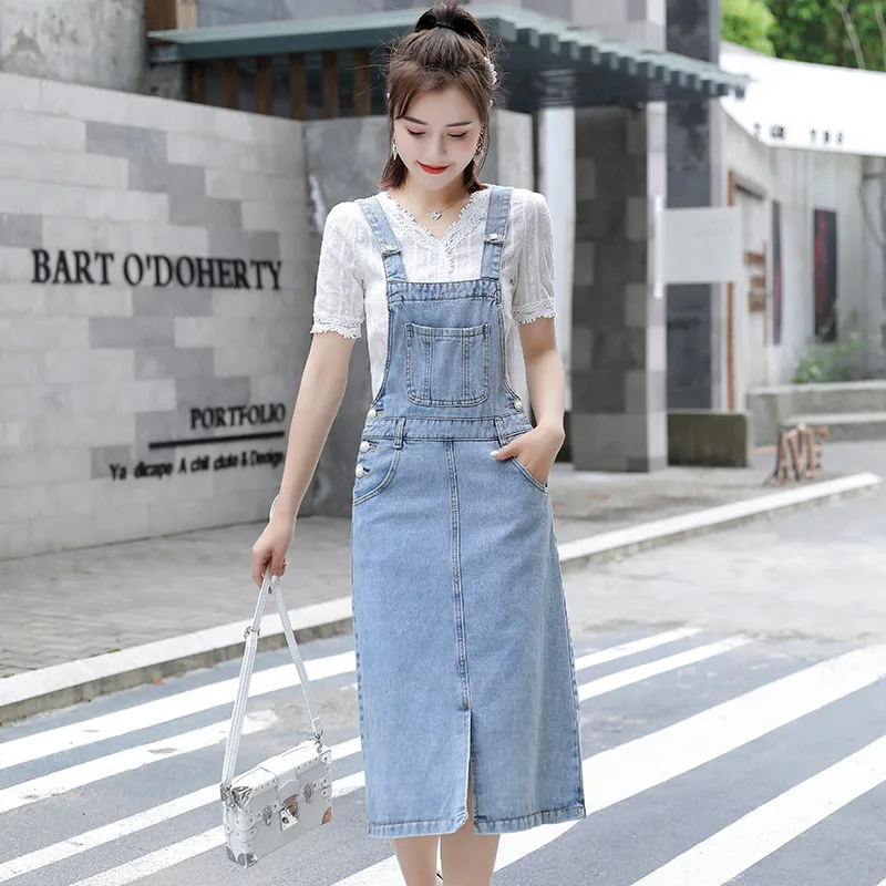 Denim Overall Dress Women 2020 Summer 