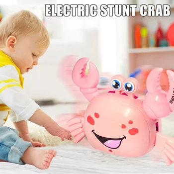 

Outdoor Toys 360 Degree Walking Cartoon Electric Crab with LED Music for Boys and Girls YH-17