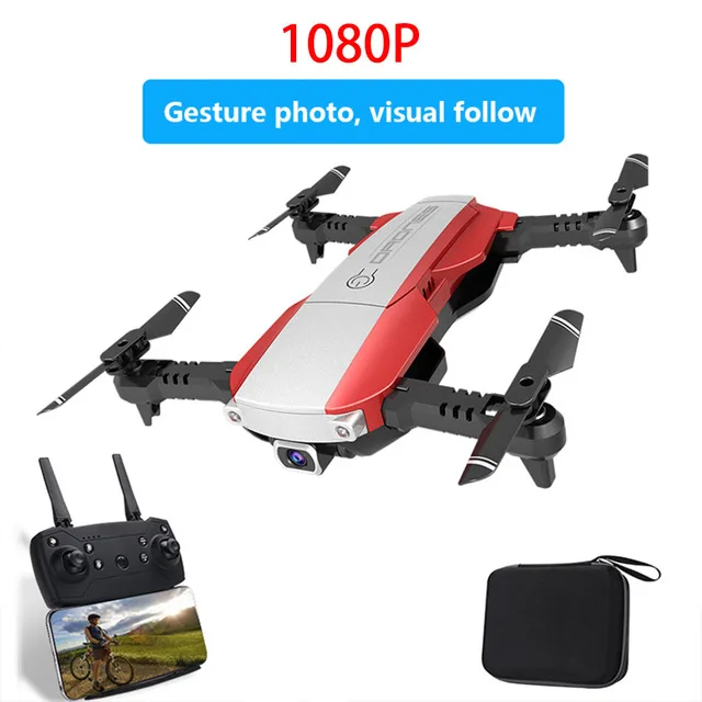 Мини WiFi FPV RC Дрон 4K камера оптический поток 1080P HD Двойная камера воздушная видео RC Квадрокоптер самолет вертолет игрушки Детский подарок - Цвет: 1080P RED