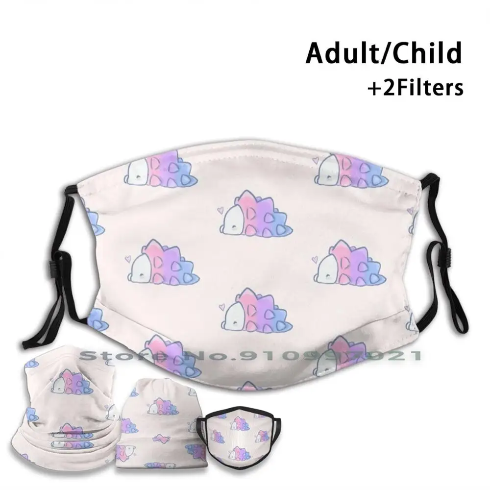 

Snom Says Bisexual Rights! Reusable Mouth Face Mask With Filters For Child Adult Lgbt Bisexual Snom Sword And Shield Snom Swsh