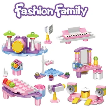 

Girl Blocks House Friends Series Fashion Family Building Blocks Bricks Figure Construction Building Toys Kids Birthday Gifts