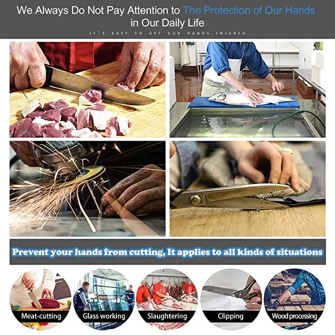 Metallinen turvakäsine lihanleikkaamiseen – Lyhyt – Kiristettävä Metallinen turvakäsine lihanleikkaamiseen – Lyhyt – Kiristettävä