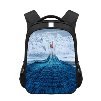 

16 Inch Children's School Backpack Snow Queen Prints Pattern Kids Backpack Cartoon Design Toddler Boys Girls School Book Bags