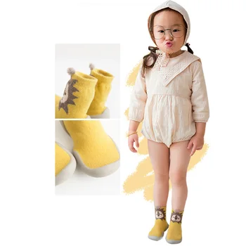 

Newborn Baby First Walkers Cartoon Rubber Sole Soft Shoes Boys Girls Shoes Infant Toddler Soft Sole Anti-slip Shoes Floor Socks
