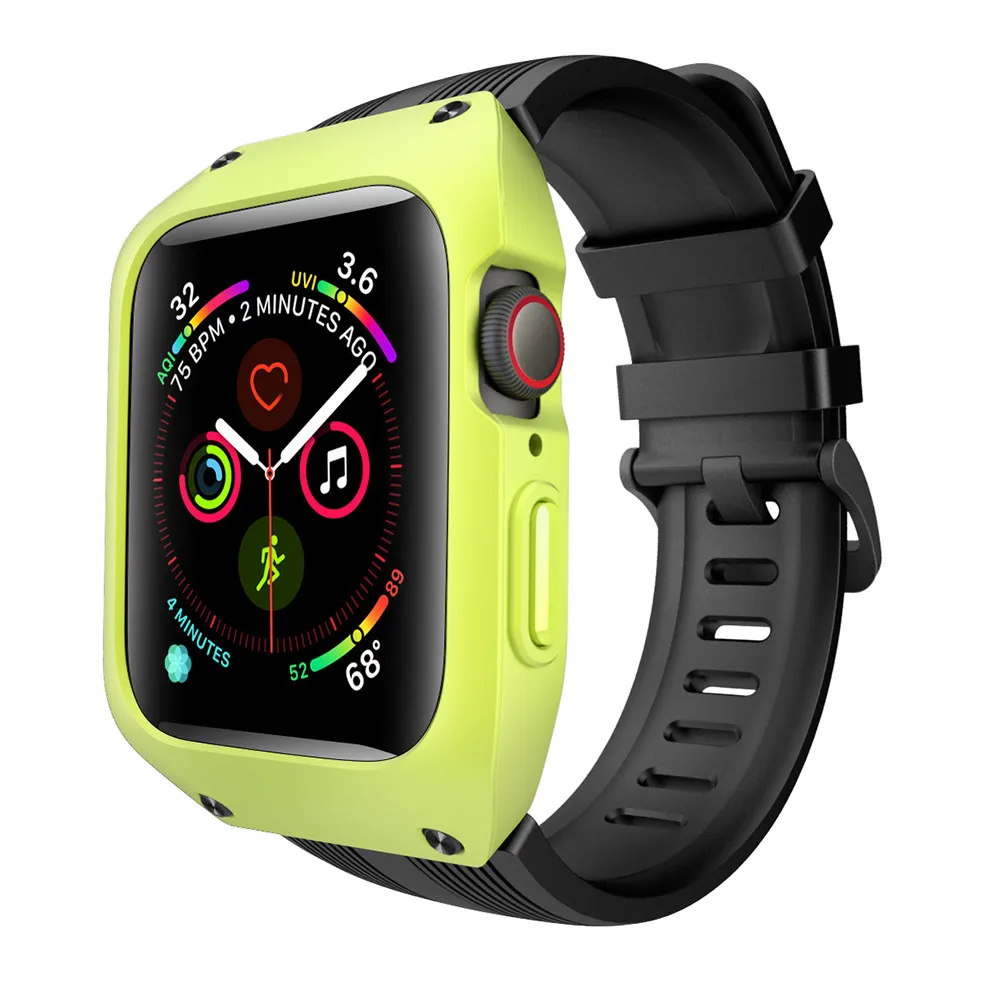 Водонепроницаемый чехол + ремешок для Apple Watch 4 band 44 мм iWatch 42 силиконовый защитный