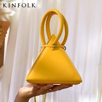

2020 New Ins Triangle Drawstring Yellow Women Crossbody Bags Pyramid Purse Fashion Shoulder Messenger Bags Bolsa Feminina 2020