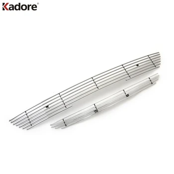 

For Toyota Vios Yaris 2014 Sedan Aluminum Alloy Car Front Up+Bottom Center Grilles Cover Trim Racing Grill Frame Accessories
