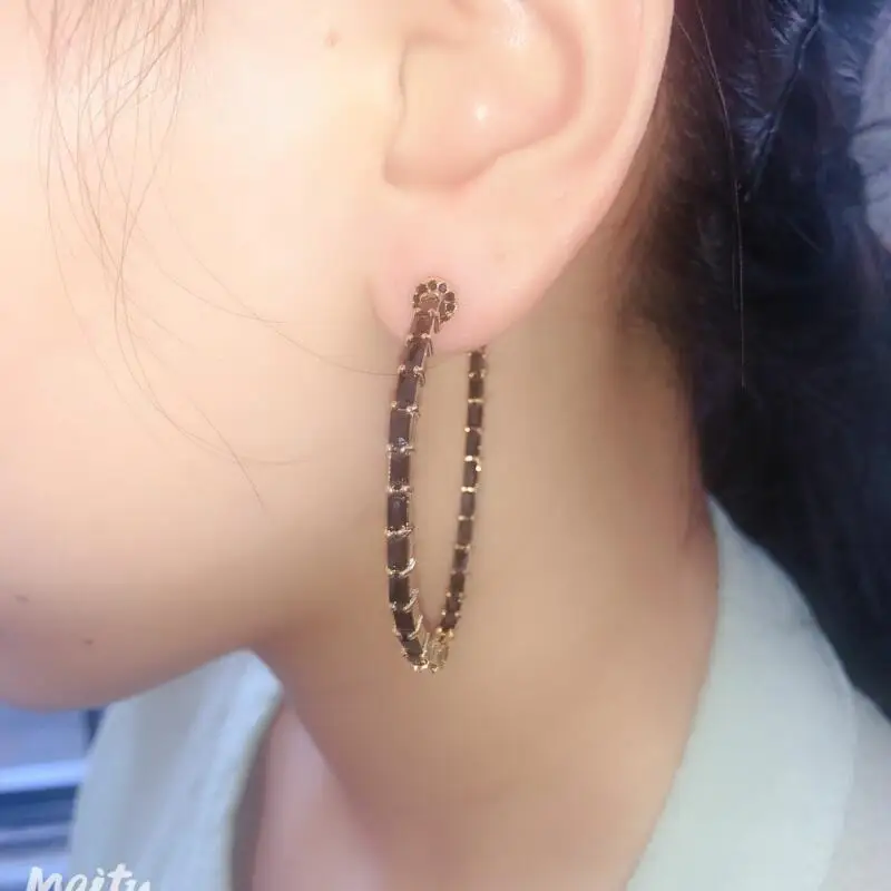 

Simple Hoop Earrings with AAA Zircon Ladies Jewelry Unique Transparent Rhinestone Anniversary Gift Dress Accessories KE174