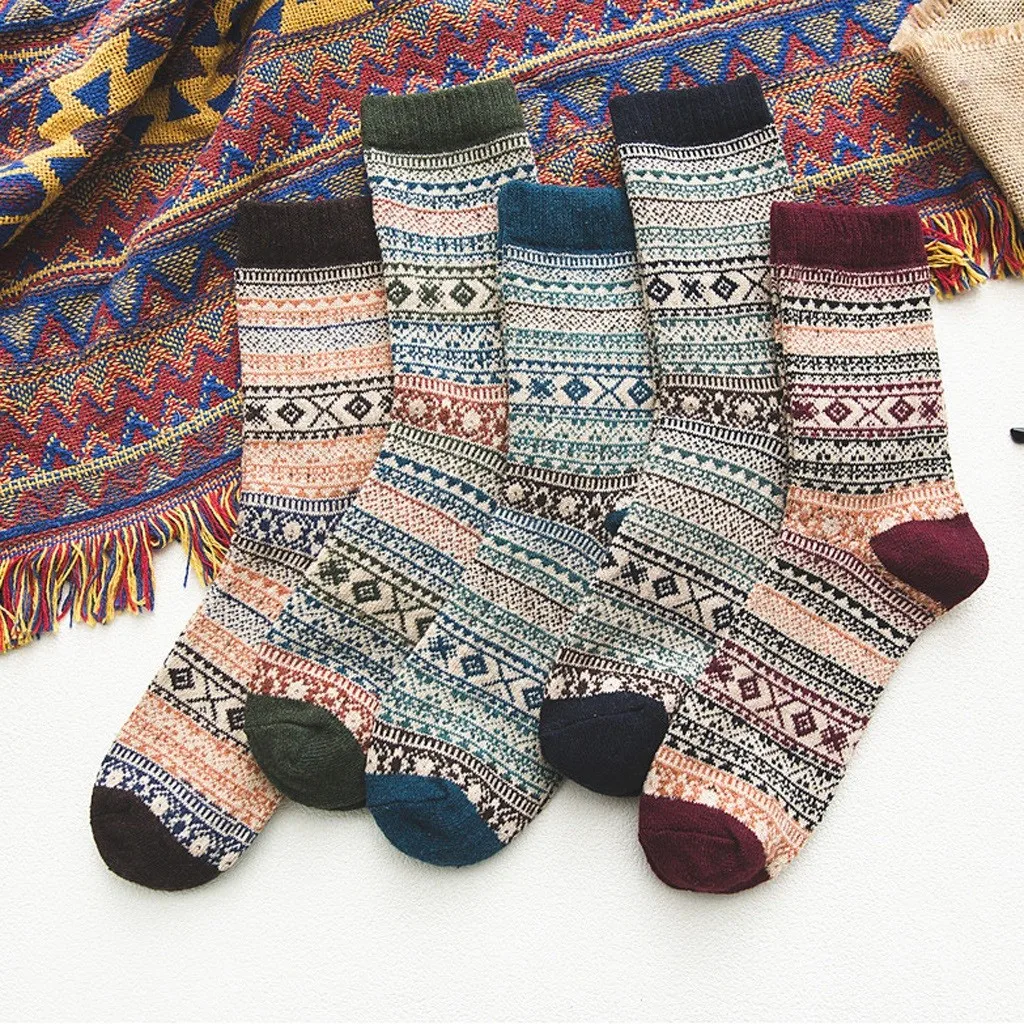 Рождественские женские хлопковые короткие Носки с рисунком кота; женские винтажные мягкие теплые носки для холодной погоды; толстые вязаные носки без пятки; W1203