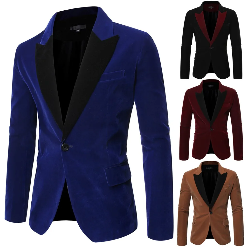 Лацканы Slim Fit свободные модные формальные однотонные повседневные мужские пиджаки пальто бренд Блейзер Плюс размер классические костюмы мужские блейзеры